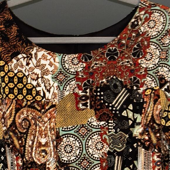 Roz & Ali Career Dress 12 Lined Geometric Print Rear Zip Entry Contemporary - Picture 3 of 14